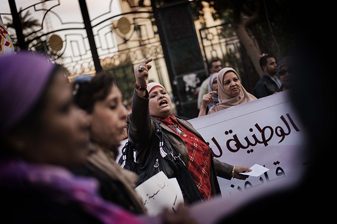 Women at a rally