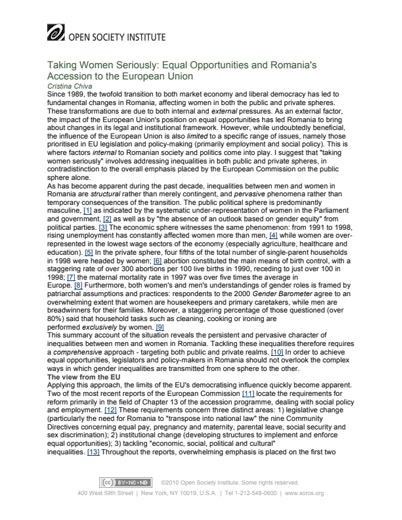 First page of PDF with filename: womens-rights-romania-20011203.pdf