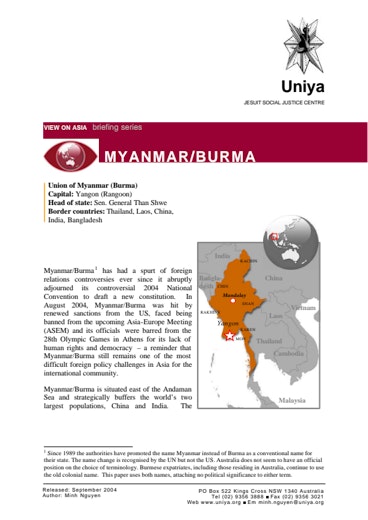 First page of PDF with filename: uniya_viewburma.pdf
