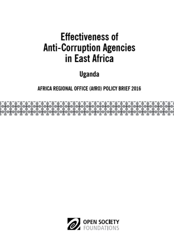 First page of PDF with filename: effectiveness-of-anticorruption-agencies-in-east-africa-uganda-20160913.pdf