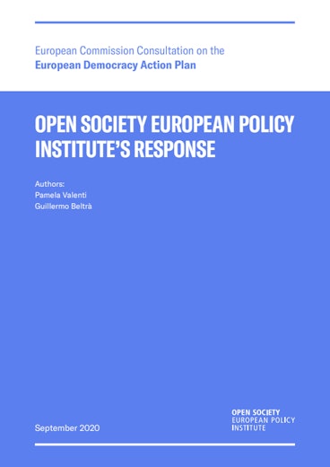 First page of PDF with filename: european-commission-consultation-on-european-democracy-action-plan-osepi-response-20201208.pdf