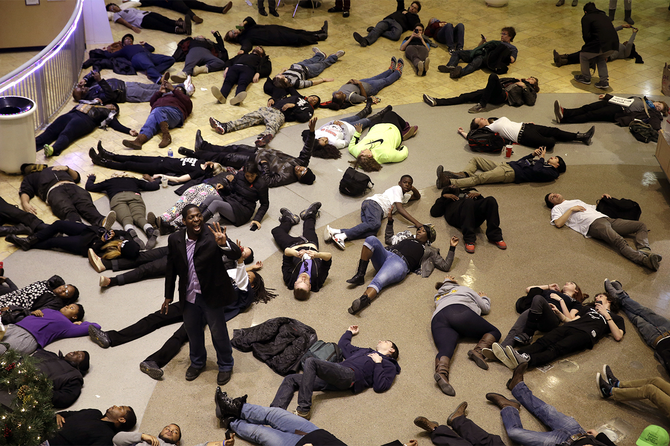 People lie on the floor