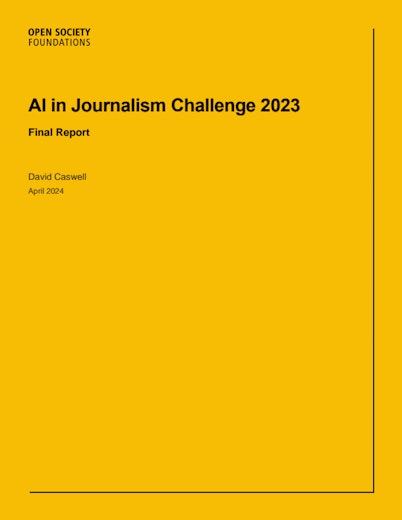 First page of PDF with filename: ai-in-journalism-challenge-2023-20240411.pdf