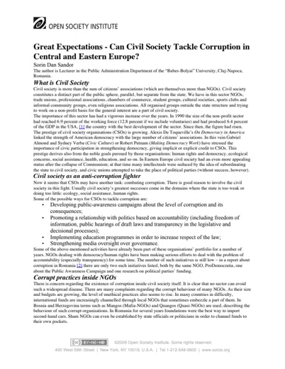 First page of PDF with filename: civil-society-corruption-20030701.pdf