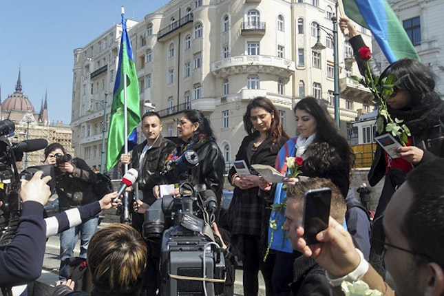 Roma youth demonstrate on International Roma Day.