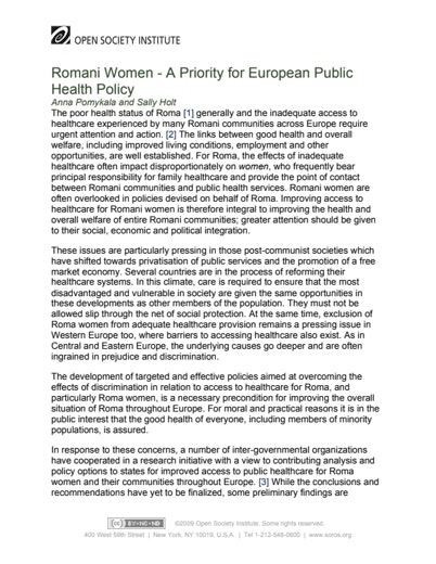 First page of PDF with filename: roma-women-healthcare-20020901.pdf