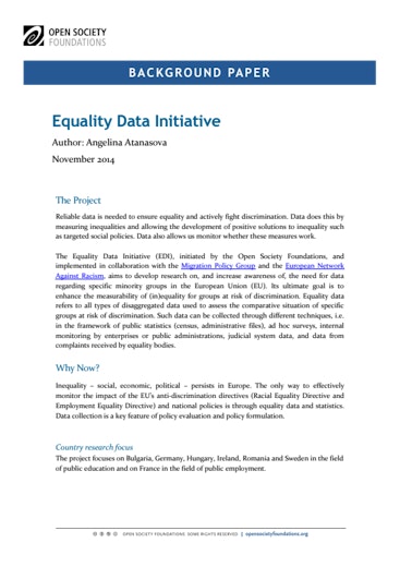 First page of PDF with filename: equality-data-initiative-background-20141126.pdf