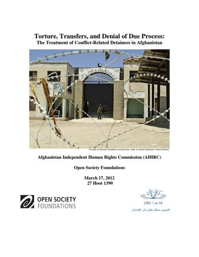 First page of PDF with filename: conflict-related-detainees-afghanistan-20120319.pdf