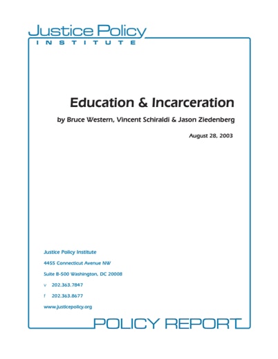 First page of PDF with filename: EducationIncarceration1_0.pdf