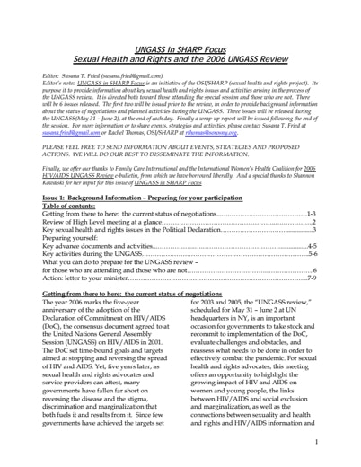 First page of PDF with filename: ungass1_20060601_0.pdf