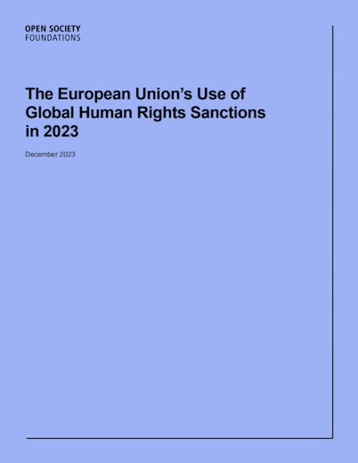 First page of PDF with filename: the-european-union's-use-of-global-human-rights-sanctions-in-2023-20231219.pdf