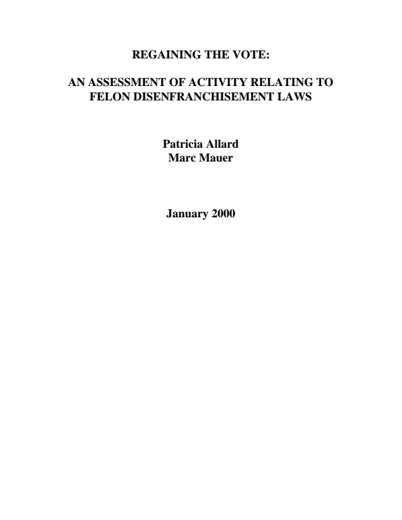 First page of PDF with filename: regainingthevote.pdf