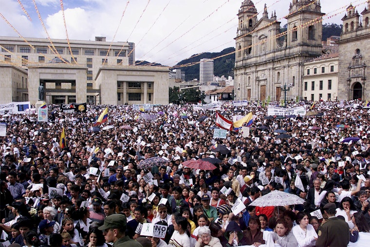 Crowd in plaza