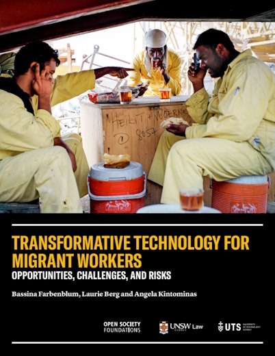 First page of PDF with filename: transformative-technology-for-migrant-workers-20181107.pdf