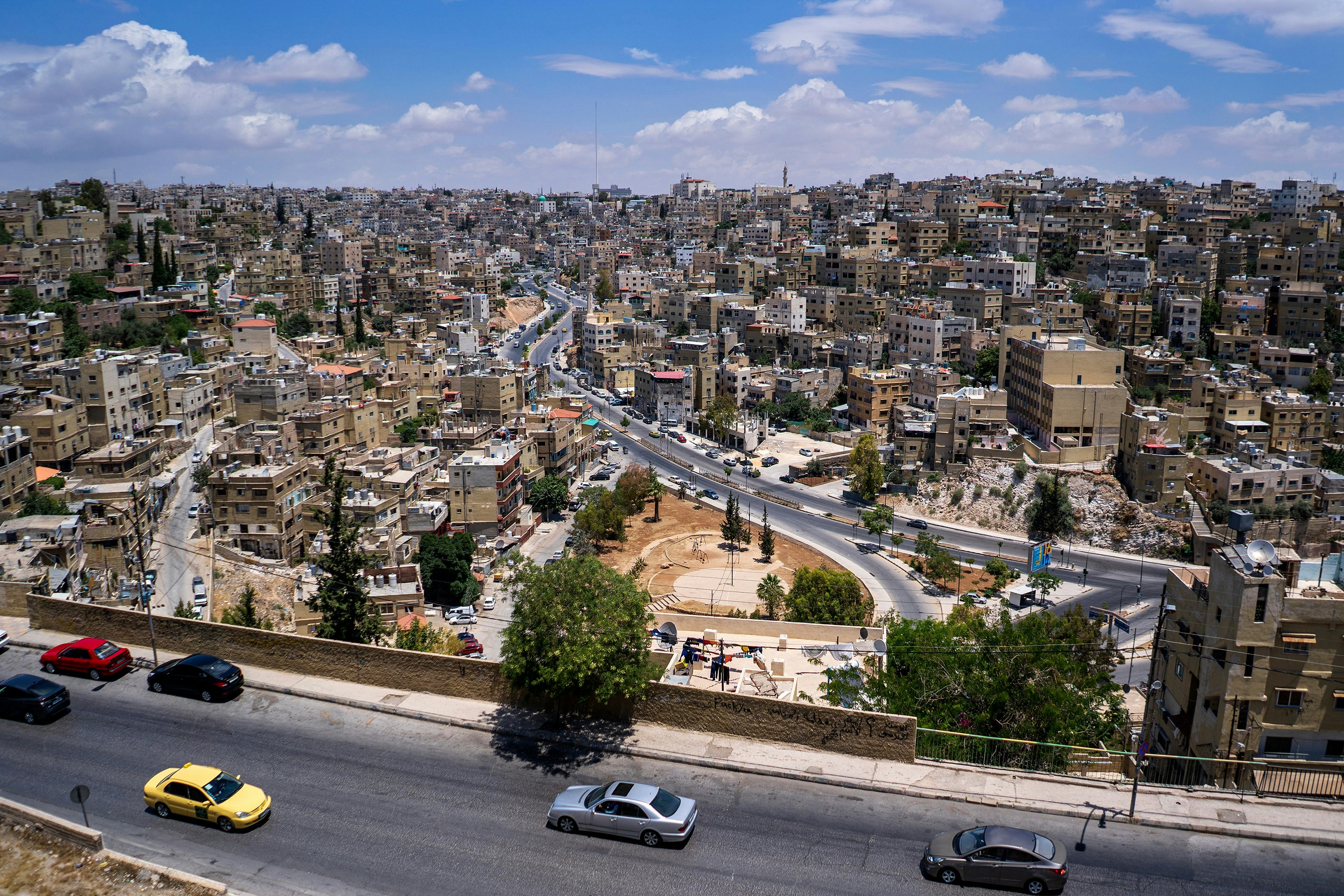 A view from above the city of Amman, Jordan.