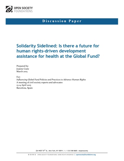 First page of PDF with filename: solidarity-sidelined-20150611.pdf