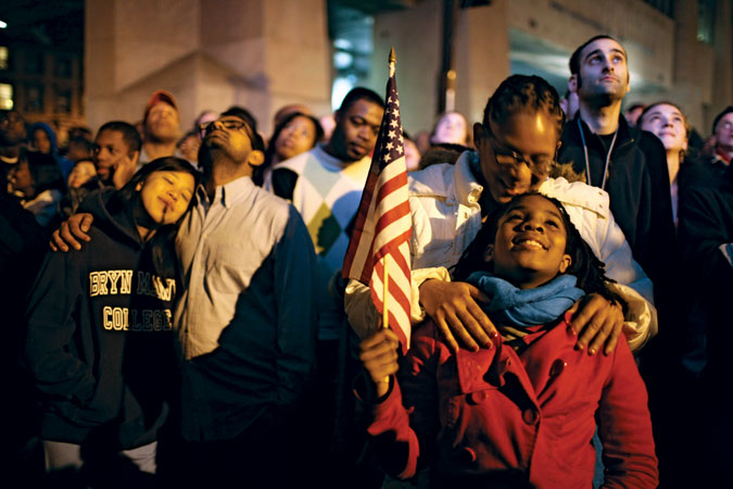 A group of people celebrating