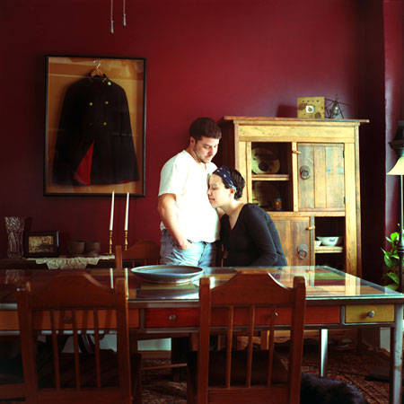 A couple holding each other