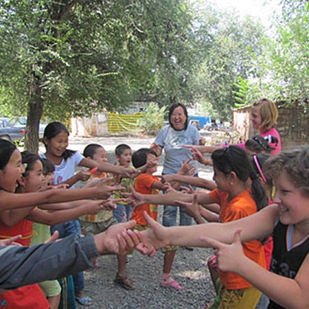 kyrgyz-social-work-20101215 Children playing Osh, Kyrgyzstan