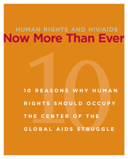 First page of PDF with filename: human-rights-and-hiv:aids-now-more-than-ever-20090701.pdf