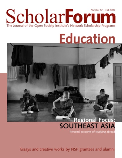 First page of PDF with filename: scholarforum-education-fall-2009.pdf