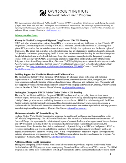 First page of PDF with filename: enewsletter_april2005.pdf