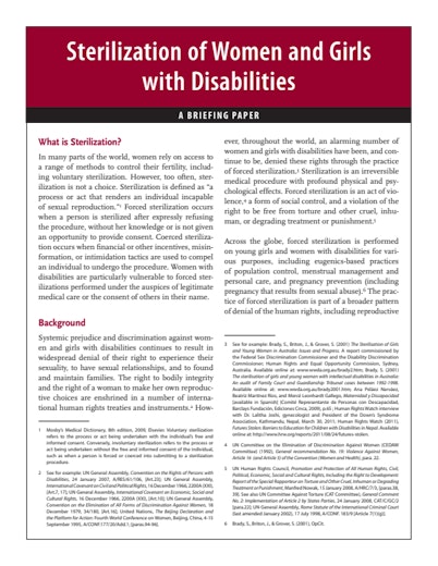 First page of PDF with filename: sterilization-women-disabilities-20111101.pdf
