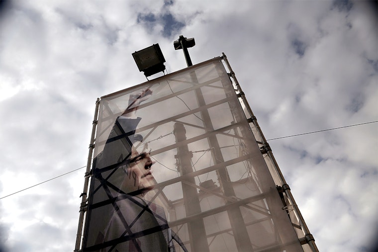 Banner against the sky