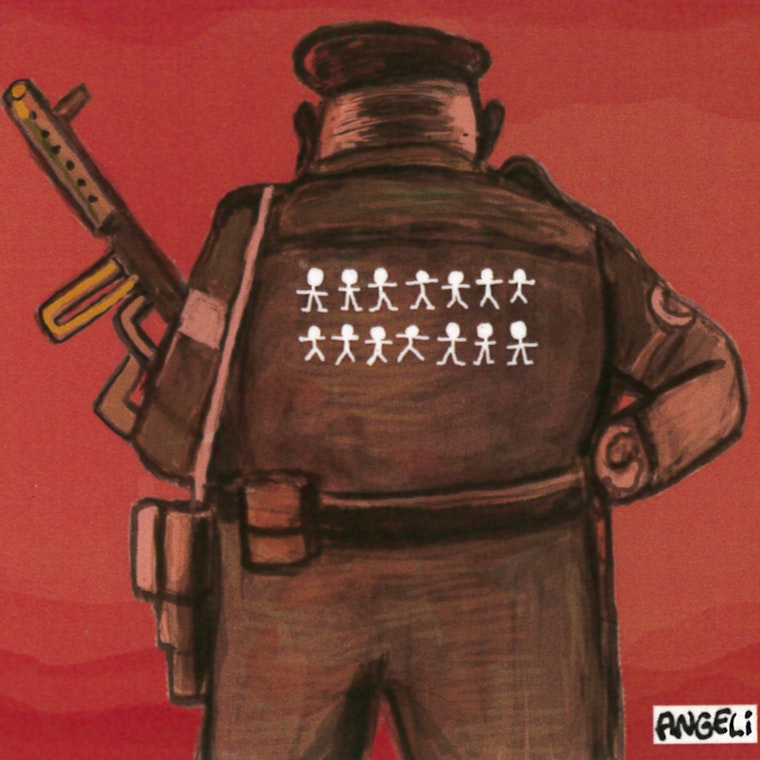 Cartoon image of a Brazilian police officer